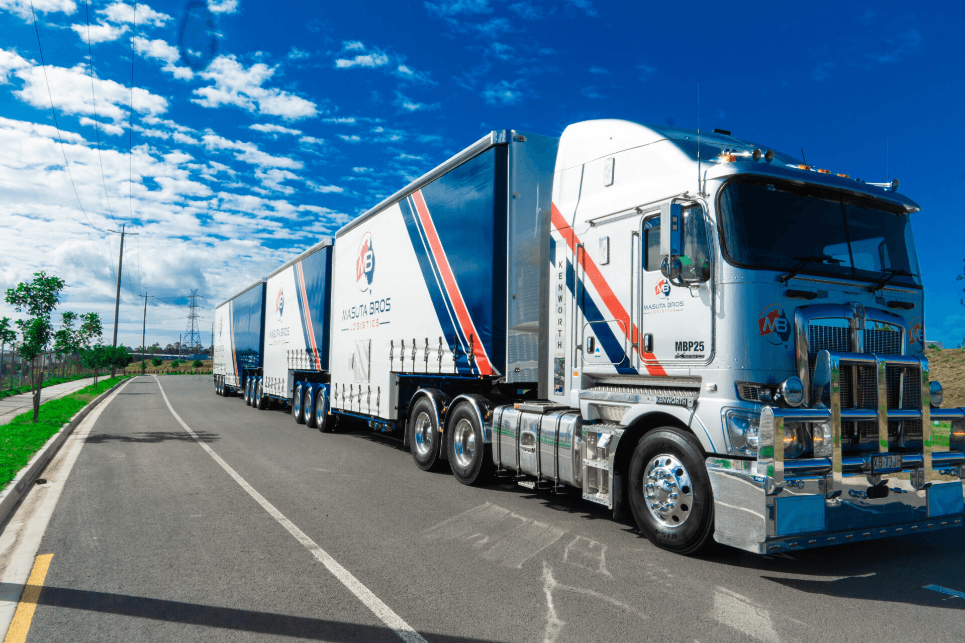 Masuta Bros Kenworth B-triple on an Australian road